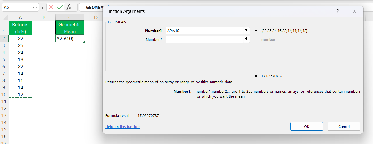 GEOMEAN Function