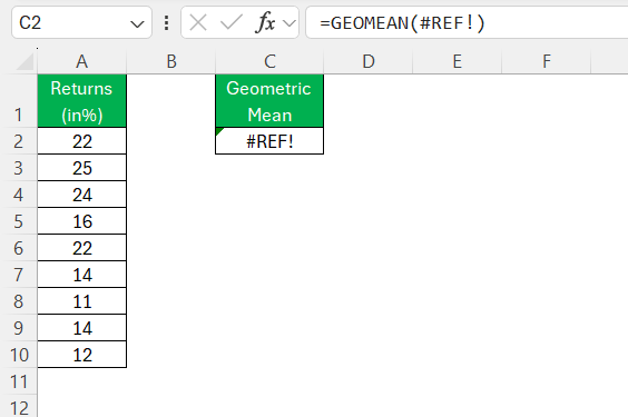 GEOMEAN Function