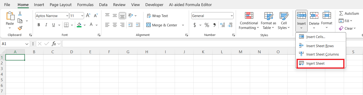 Master Worksheets in Excel