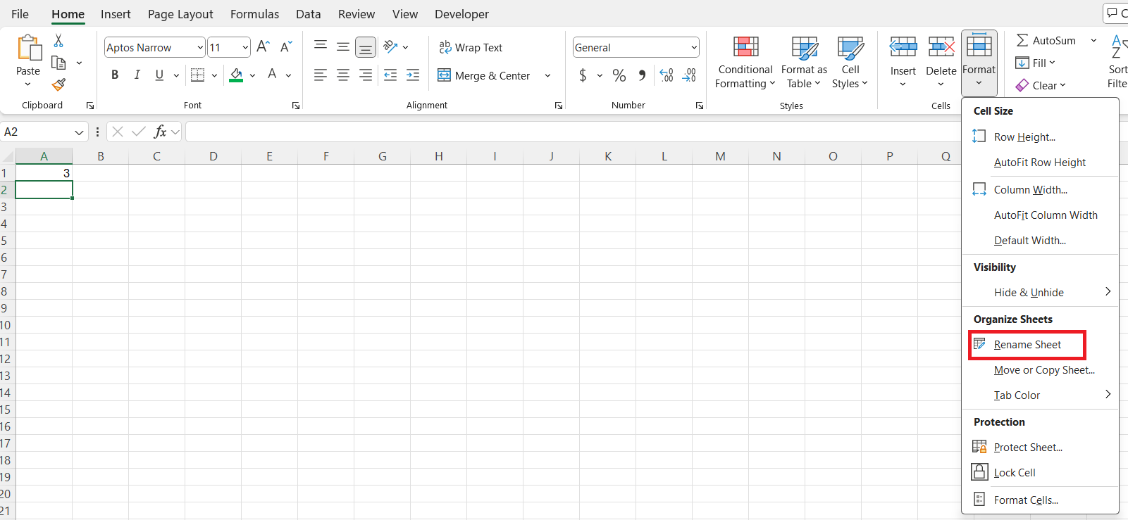 Master Worksheet in Excel