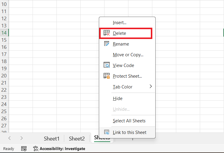 Master Worksheet in Excel