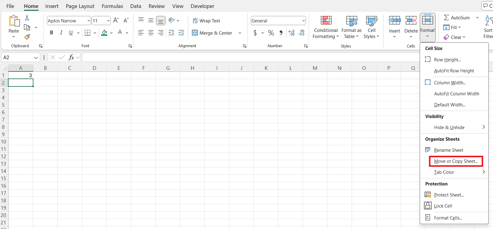 Master Worksheet in Excel