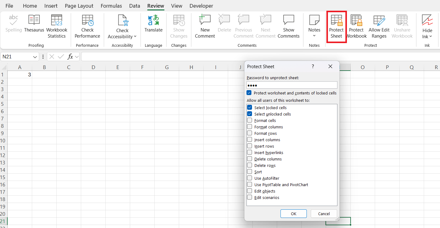 Master Worksheet in Excel