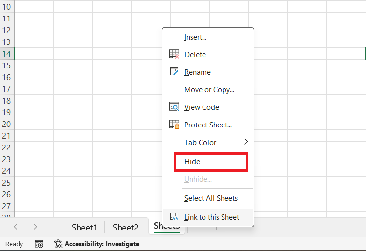 Master Worksheet in Excel