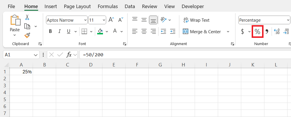 How to Find Percentage in Excel