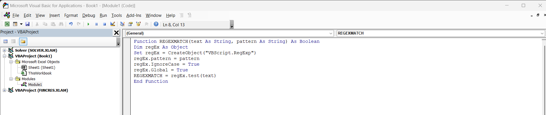 Regex Match in Excel