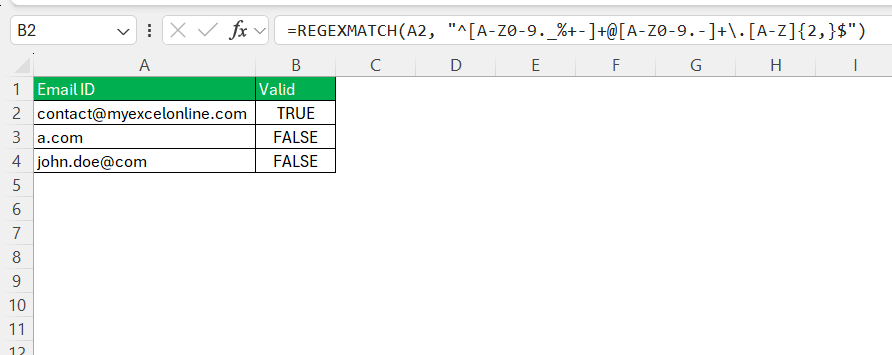 Regex Match in Excel