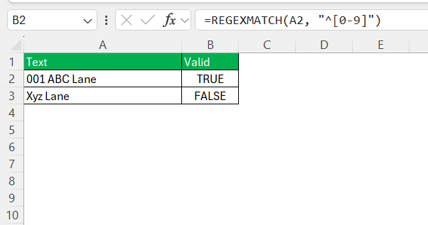 Regex Match in Excel