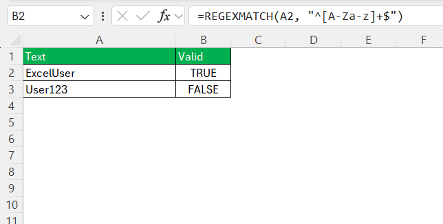Regex Match in Excel
