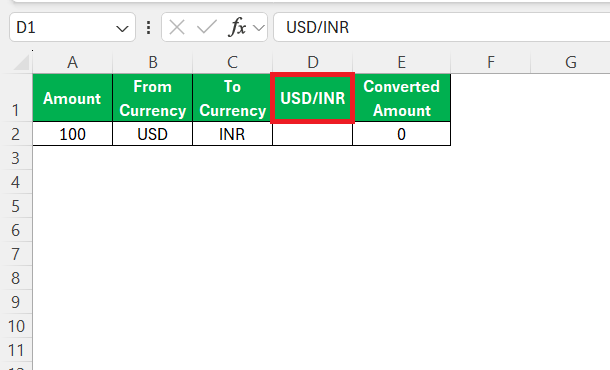 Excel Currency Converter