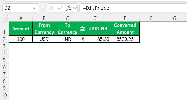 Excel Currency Converter