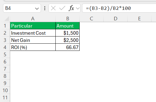 How to Calculate ROI in Excel