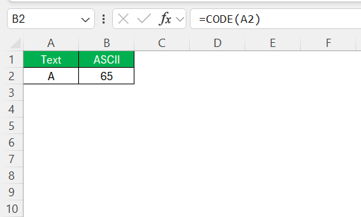 ASCII Characters in Excel