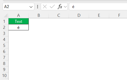 ASCII Characters in Excel