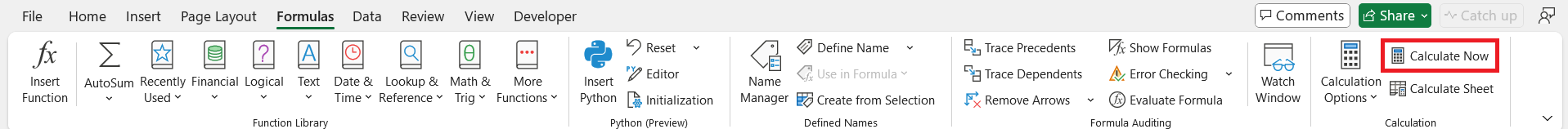 NOW Function in Excel