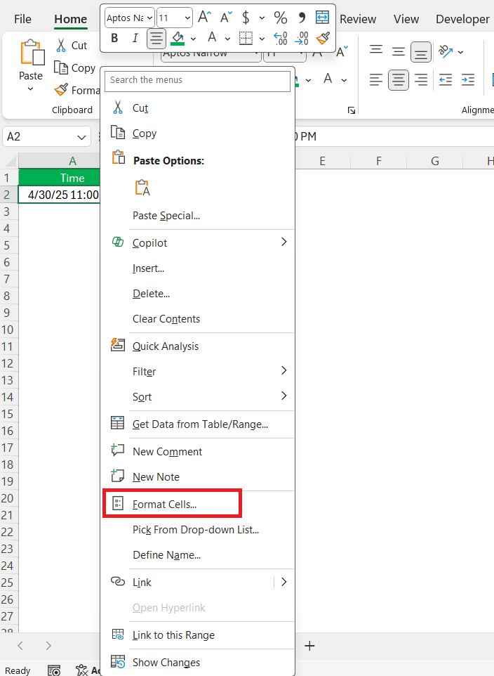 Convert Time to Military in Excel