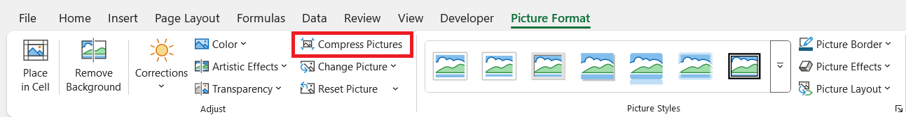Excel Image Size