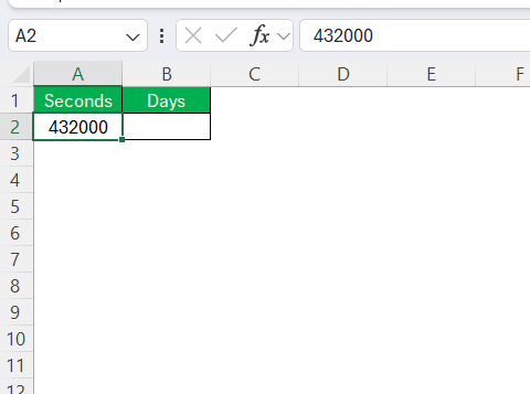 Seconds to Days in Excel