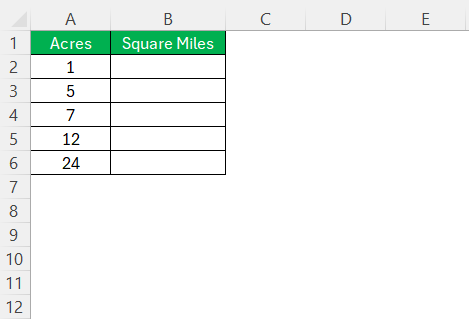Acres to Square Miles