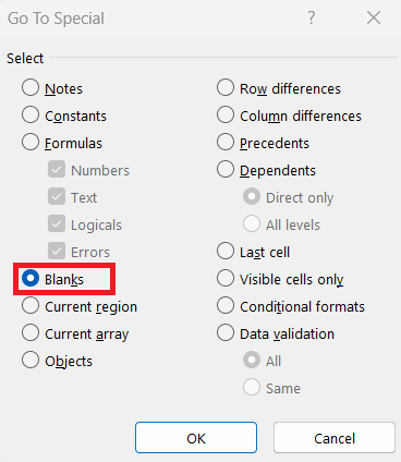 Copy Paste to Blank Cells