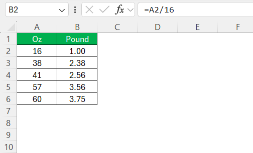 Oz to Pounds