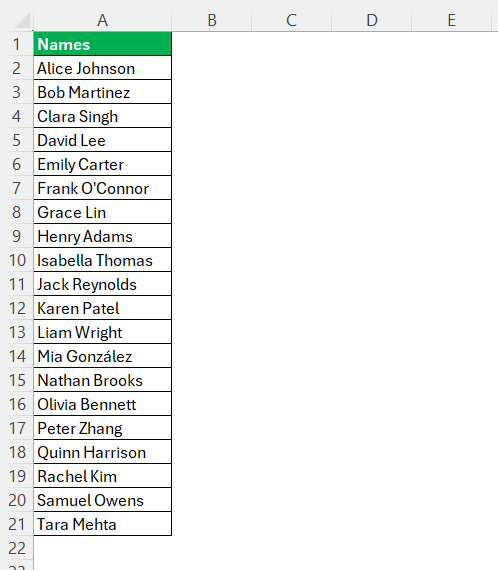 Random Name Generator in Excel