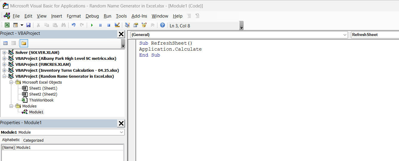 Random Name Generator in Excel