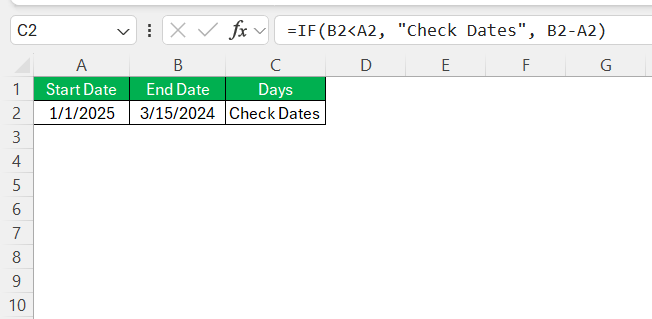 Calculate Days Between Two Dates