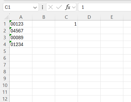 Remove Leading Zeros in Excel