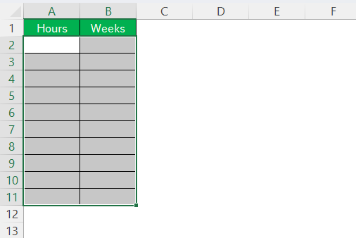 Hours to Weeks in Excel