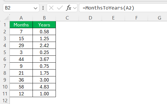 Months to Years