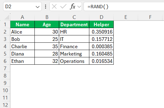Random Order Generator