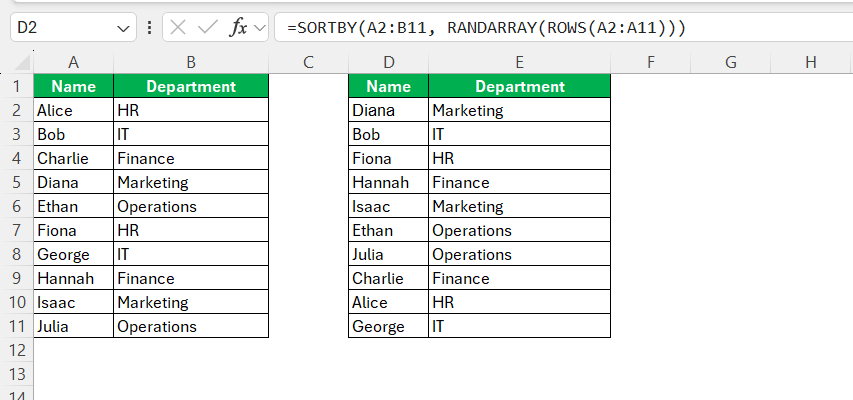 Random Order Generator