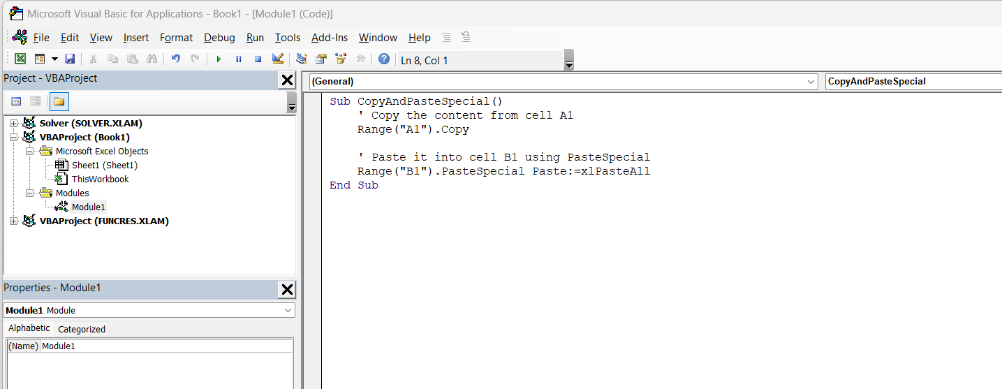 Copy Text from One Excel Cell to Another