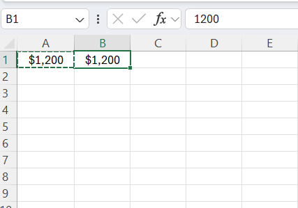 Copy Text from One Excel Cell to Another