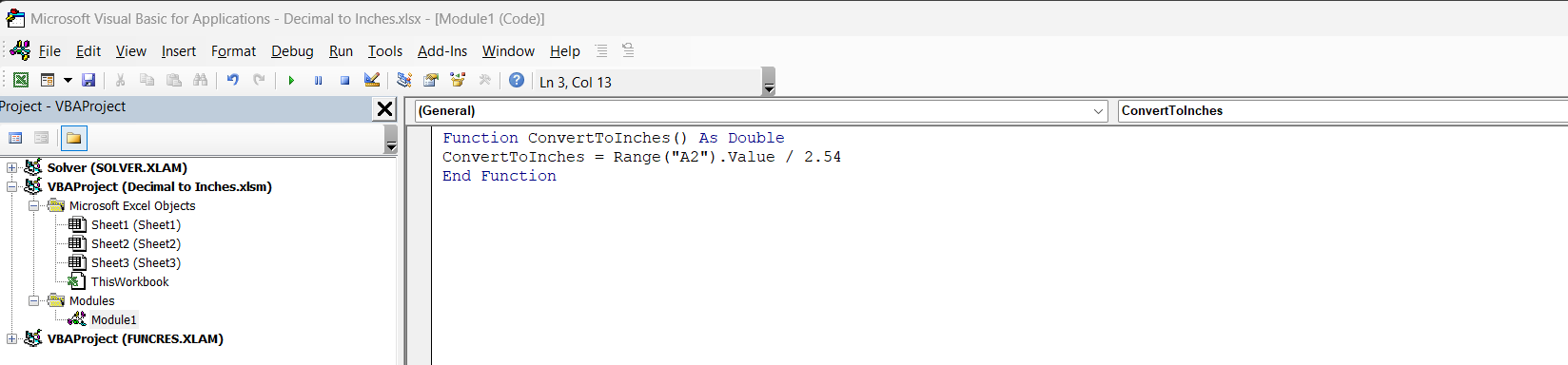 Decimal to Inches in Excel