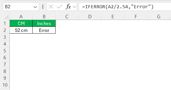 Decimal to Inches in Excel