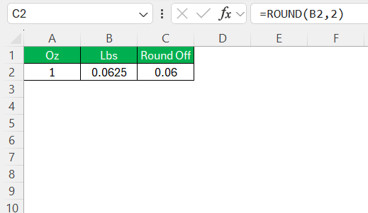 1 Oz to Lbs