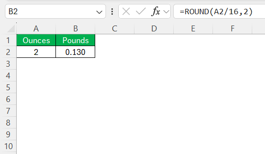 2 Oz to Lbs
