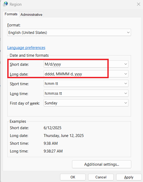 US Date Format in Excel