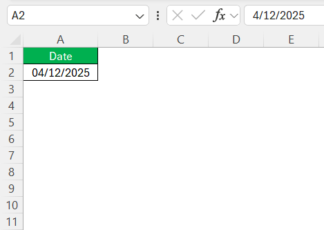 US Date Format in Excel