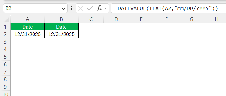 US Date Format in Excel