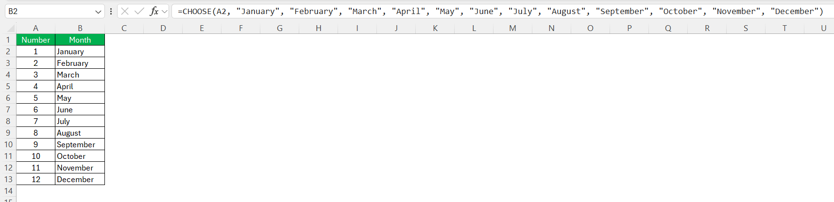 Display Number as Month