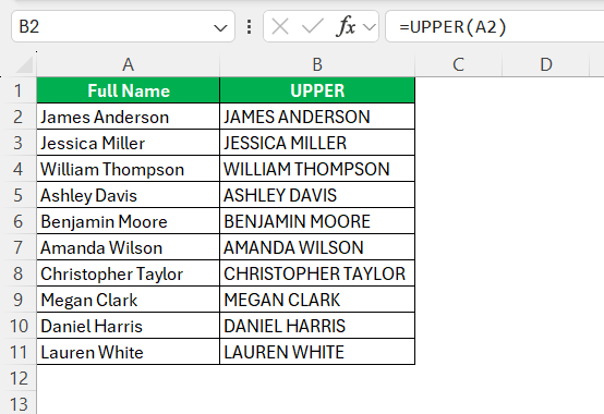 How to Separate First and Last Name in Excel