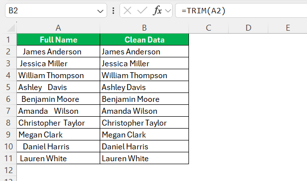 How to Separate First and Last Name in Excel