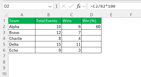 Win Percentage Calculator