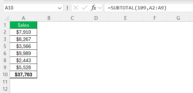 How to Total a Column in Excel