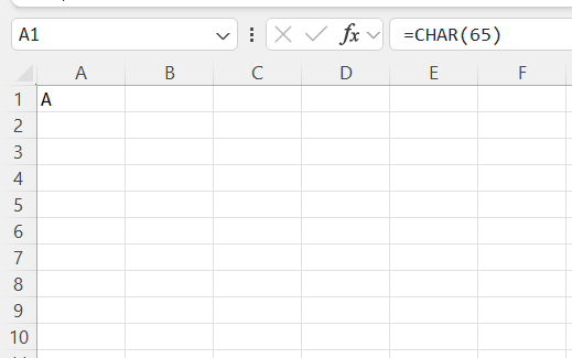 Font Symbols in Excel