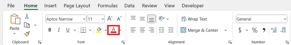 Font Symbols in Excel