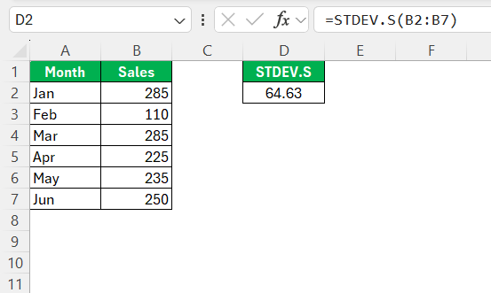 STDEV P vs STDEV S
